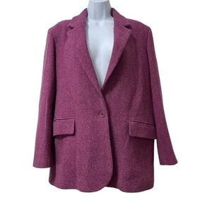 GERARD DAREL Womens Natty Wool Blazer EU 40 US 8 Magenta Pink Office Career